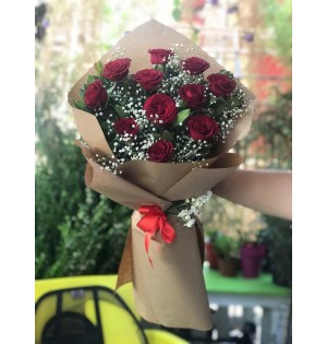 11 Kırmızı Gül Buketi